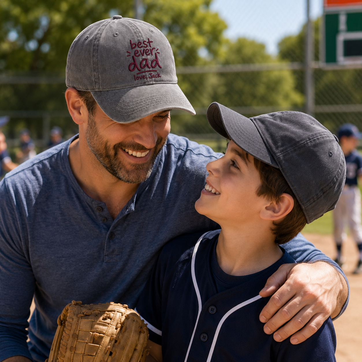 Best Ever Dad Embroidered Washed Cap - Washed Cap - detail