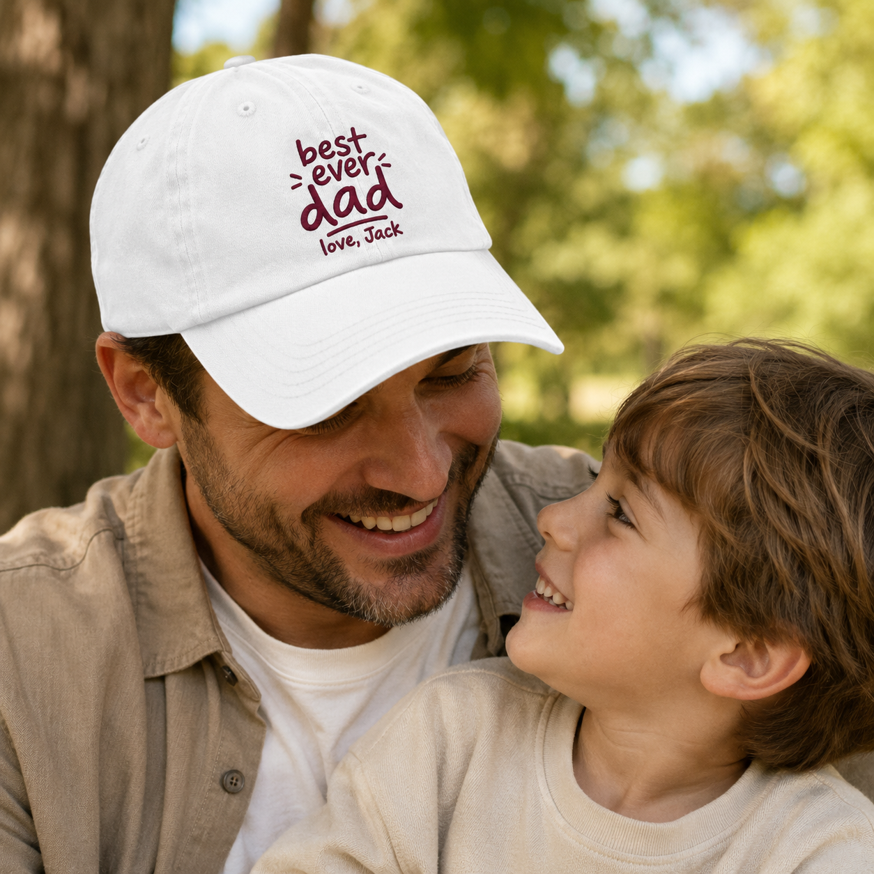 Best Ever Dad Embroidered Washed Cap - Washed Cap - side view