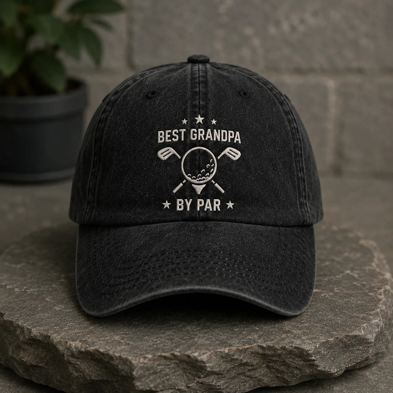 Best Grandpa By Par Golf Adjustable Washed Cap - washed cap - lifestyle