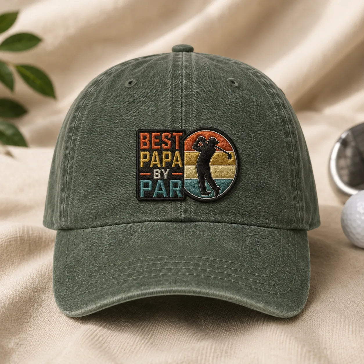 Best Papa By Par Adjustable Washed Cap - washed cap - lifestyle