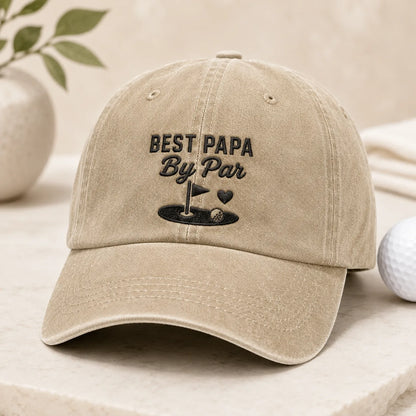 Best Papa By Par Golf Best-seller Washed Cap - washed cap - detail