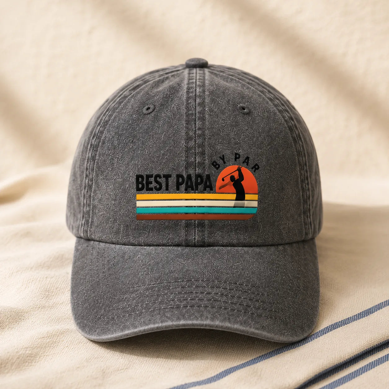 Best Papa By Par Golf Dad Washed Cap - washed cap - lifestyle