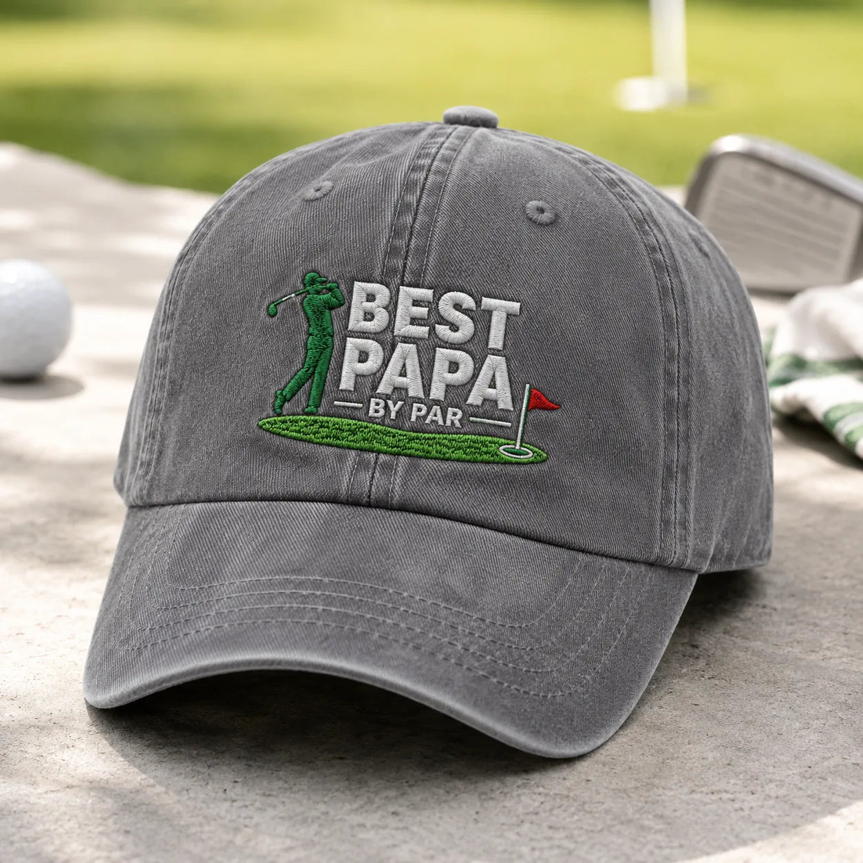 Best Papa By Par Golf Washed Cap - washed cap - lifestyle