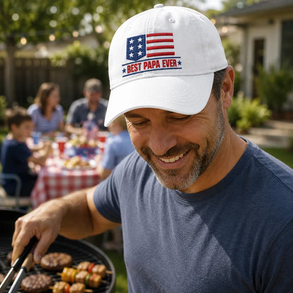 Best Papa Ever Washed Cap - washed cap - side view