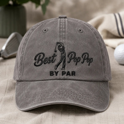 Best Pop Pop By Par Washed Cap - washed cap - side view