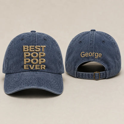 Best Pop Pop Ever Washed Cap - washed cap - front view