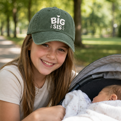 Big Sis Embroidered Washed Cap - Washed Cap - lifestyle