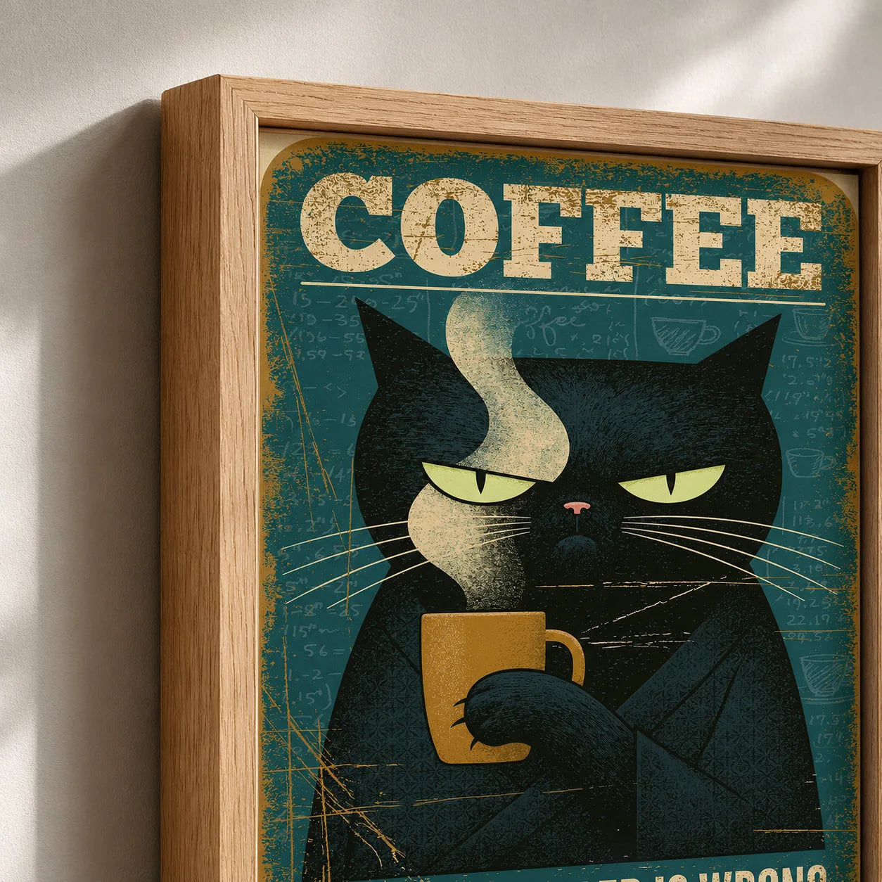 Black Cat Coffee Humor Wall Art Decor - Wall Art Decor - packaging