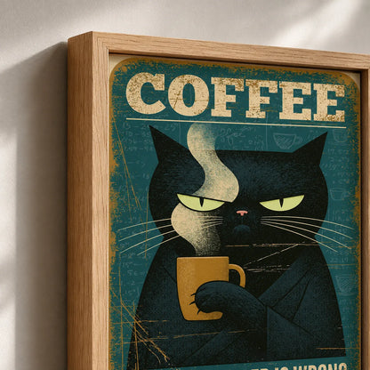Black Cat Coffee Humor Wall Art Decor - Wall Art Decor - packaging