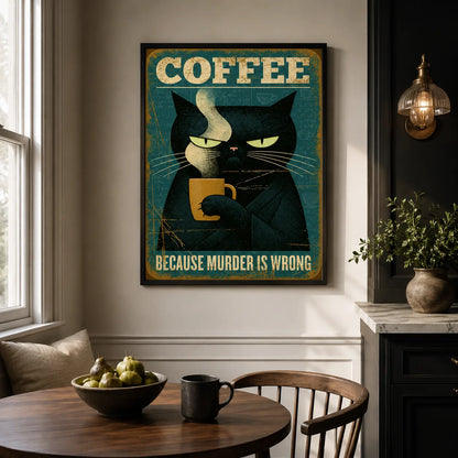 Black Cat Coffee Humor Wall Art Decor - Wall Art Decor - view 11