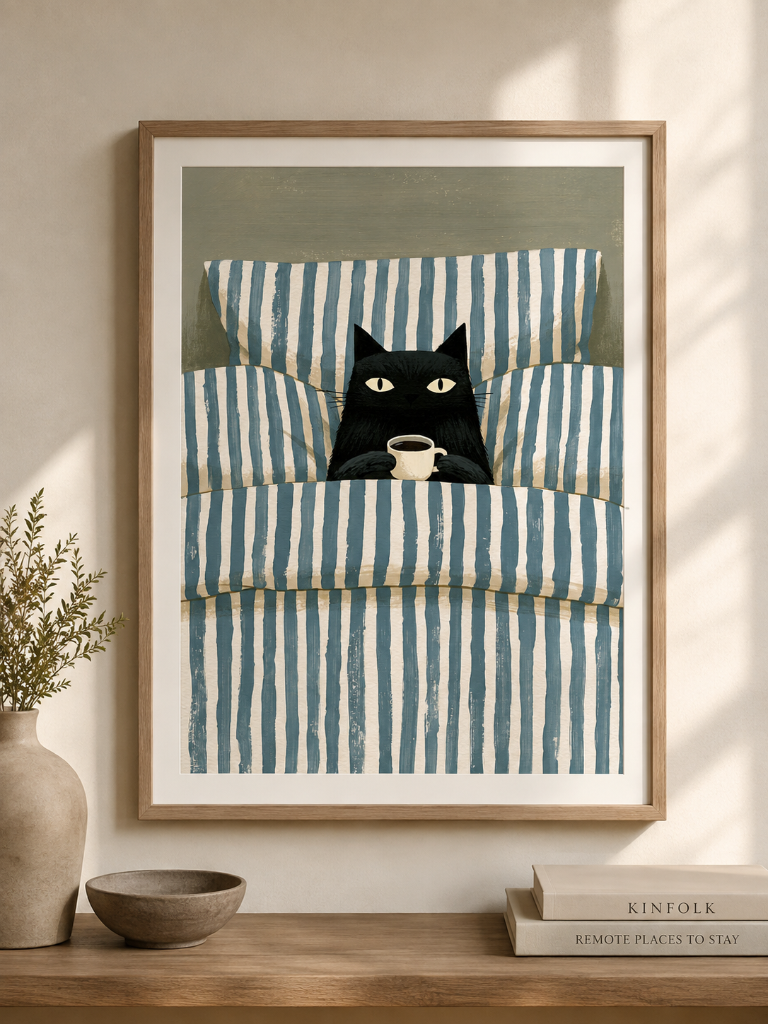 Black Cat Coffee Wall Art - Wall Art Decor - packaging - black cat coffee wall art, coffee cat poster