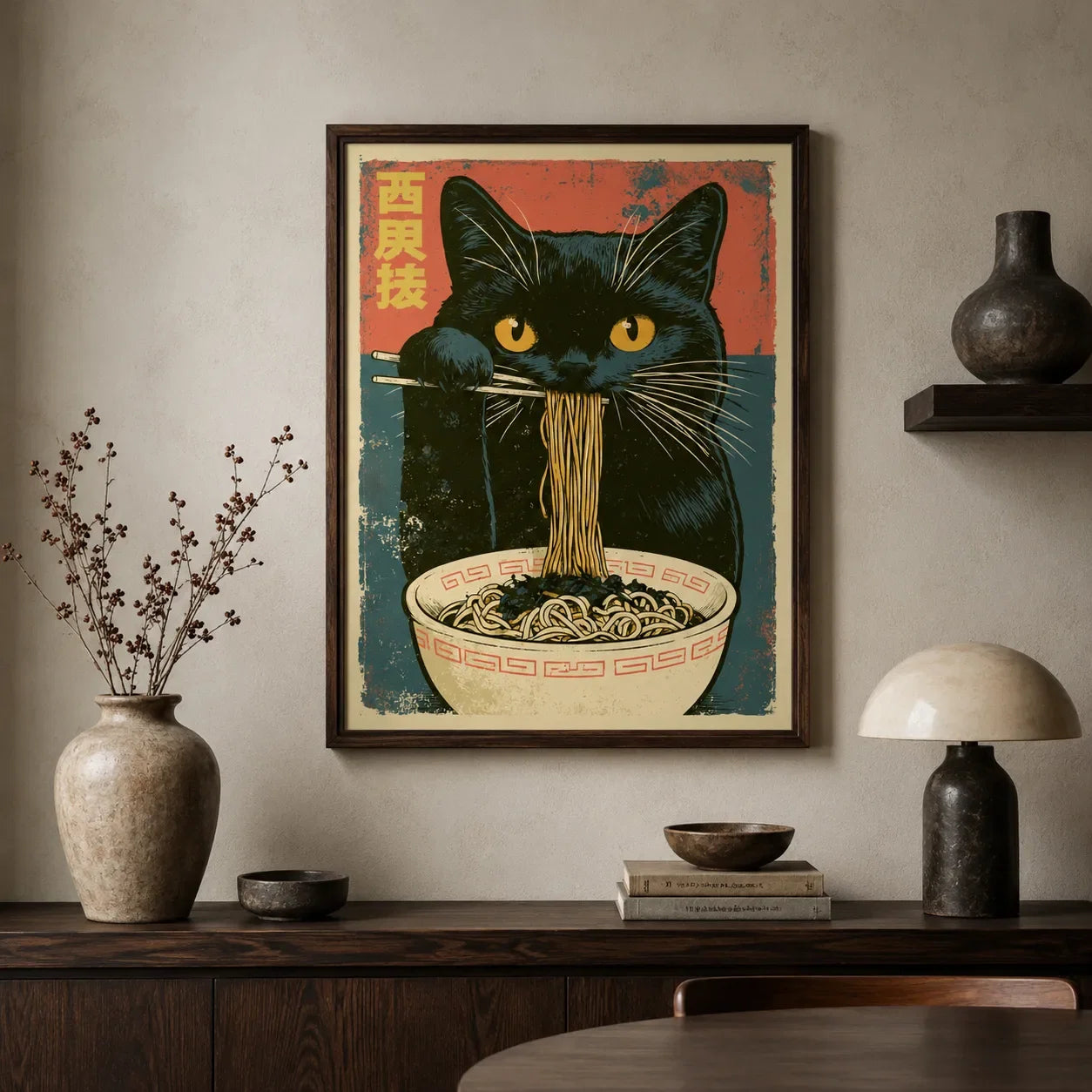 Black Cat Ramen Wall Art Decor - Wall Art Decor - view 11