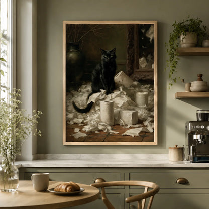 Black Cat Toilet Paper Wall Art Decor - Wall Art Decor - styled