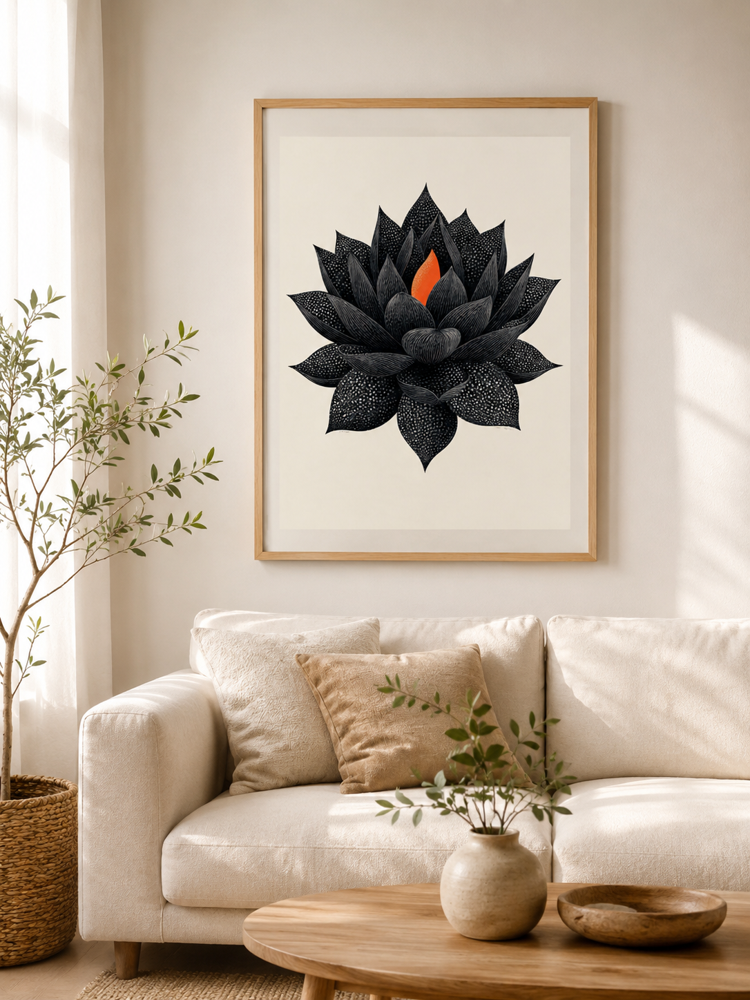 Black Lotus Wall Art - Wall Art Decor - detail view - black lotus wall art, lotus botanical poster