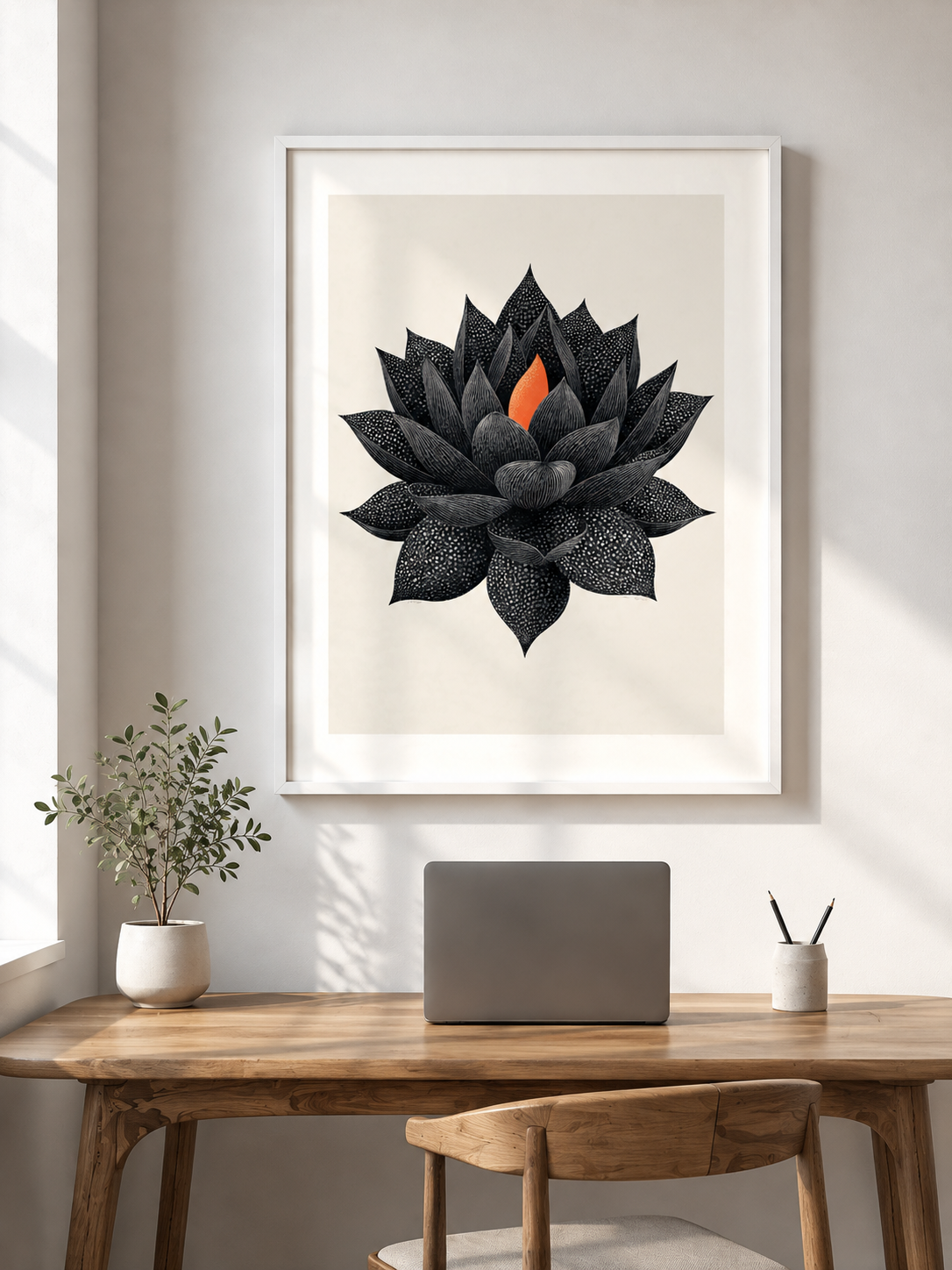 Black Lotus Wall Art - Wall Art Decor - close-up - black lotus wall art, lotus botanical poster