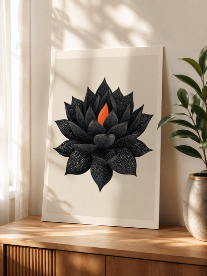 Black Lotus Wall Art - Wall Art Decor - packaging - black lotus wall art, lotus botanical poster