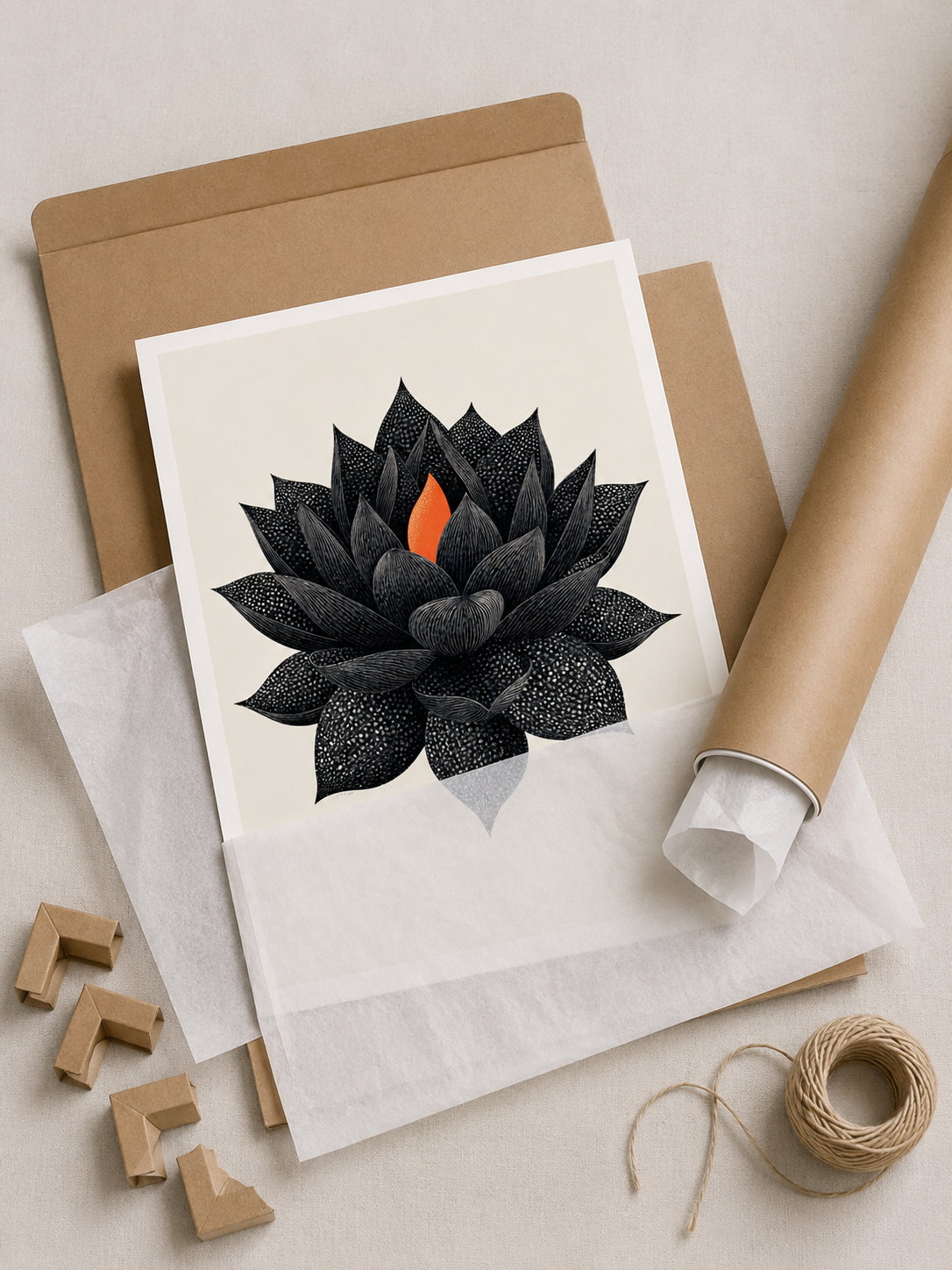 Black Lotus Wall Art - Wall Art Decor - detail view - black lotus wall art, lotus botanical poster
