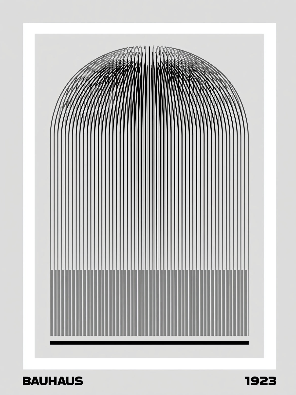 Black White Bauhaus Poster - Wall Art Decor - front view - black white bauhaus poster, bauhaus line art