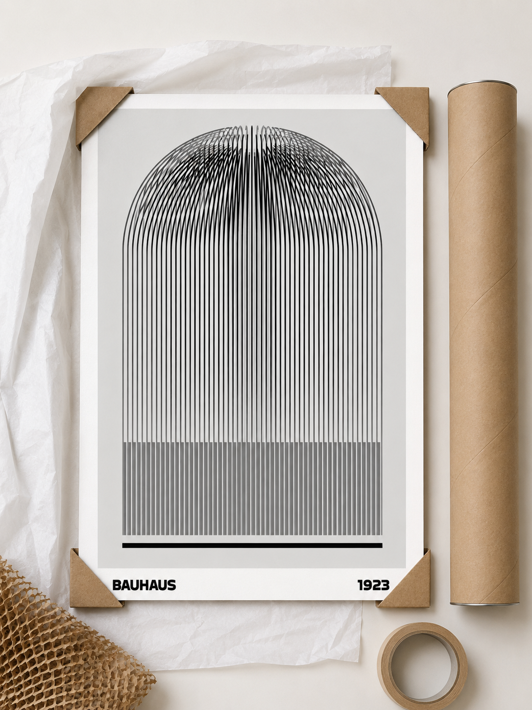 Black White Bauhaus Poster - Wall Art Decor - close-up - black white bauhaus poster, bauhaus line art