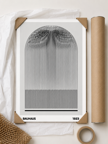 Black White Bauhaus Poster - Wall Art Decor - close-up - black white bauhaus poster, bauhaus line art