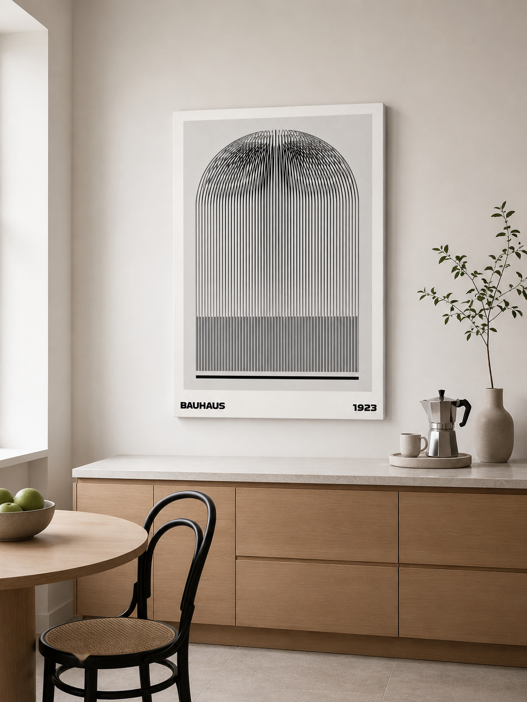 Black White Bauhaus Poster - Wall Art Decor - packaging - black white bauhaus poster, bauhaus line art