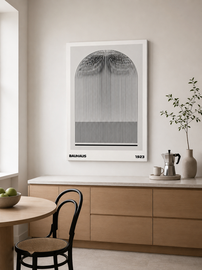 Black White Bauhaus Poster - Wall Art Decor - packaging - black white bauhaus poster, bauhaus line art