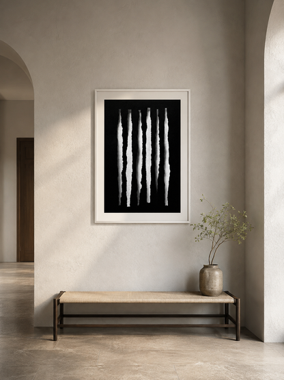 Black White Minimalist Wall Art - Wall Art Decor - close-up - black white minimalist wall art, monochrome abstract print