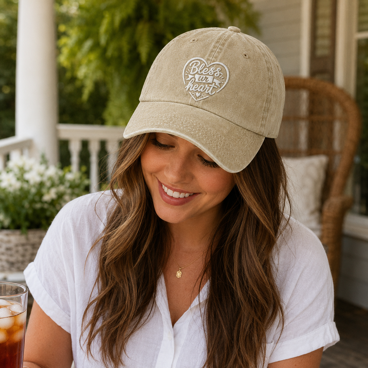 Bless Ur Heart Washed Cap - Washed Cap - side view