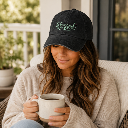 Blessed Grace Washed Cap - Washed Cap - lifestyle