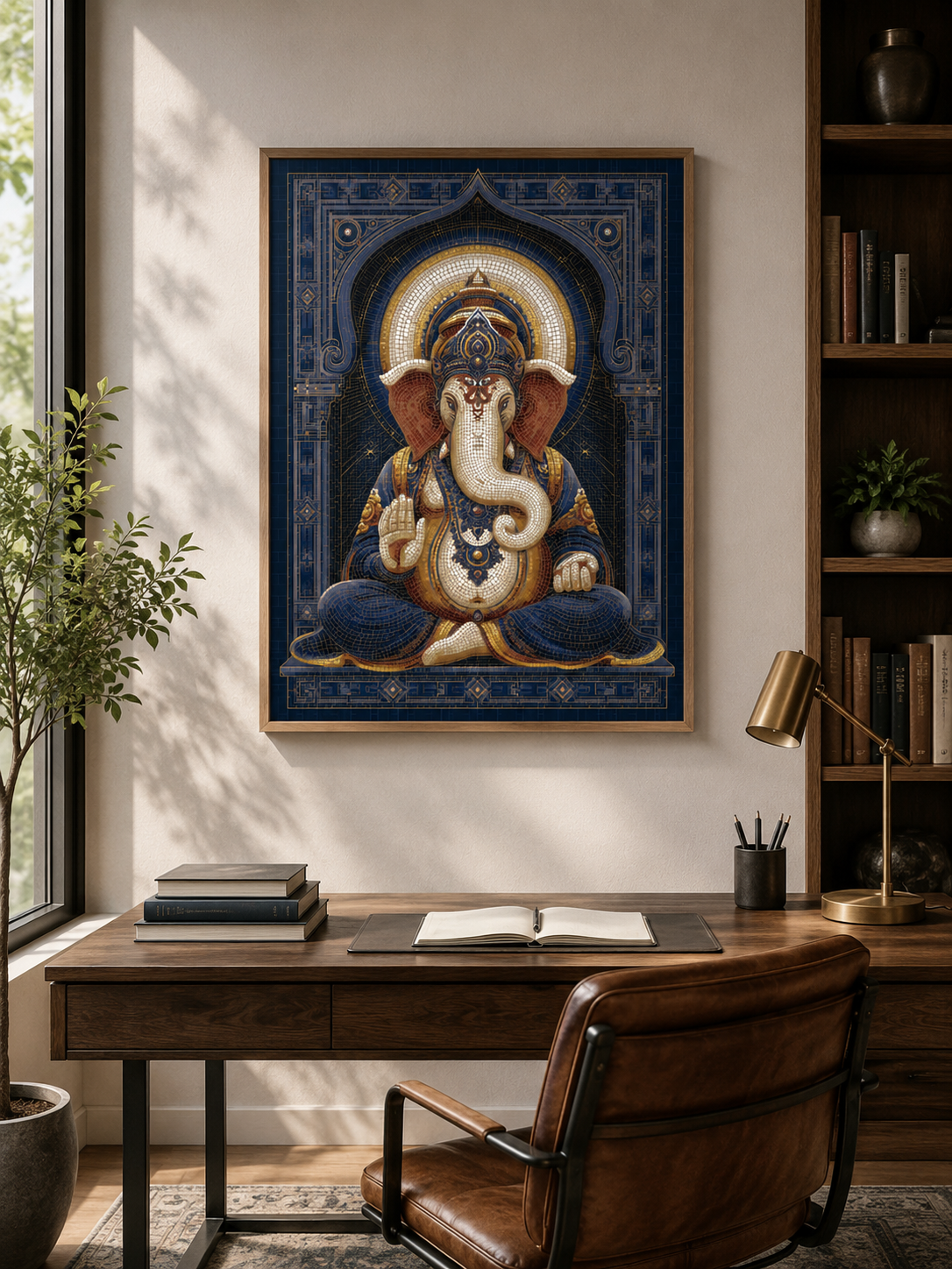 Blue Ganesha Wall Art - Wall Art Decor - packaging - blue ganesha wall art, ganesha art print