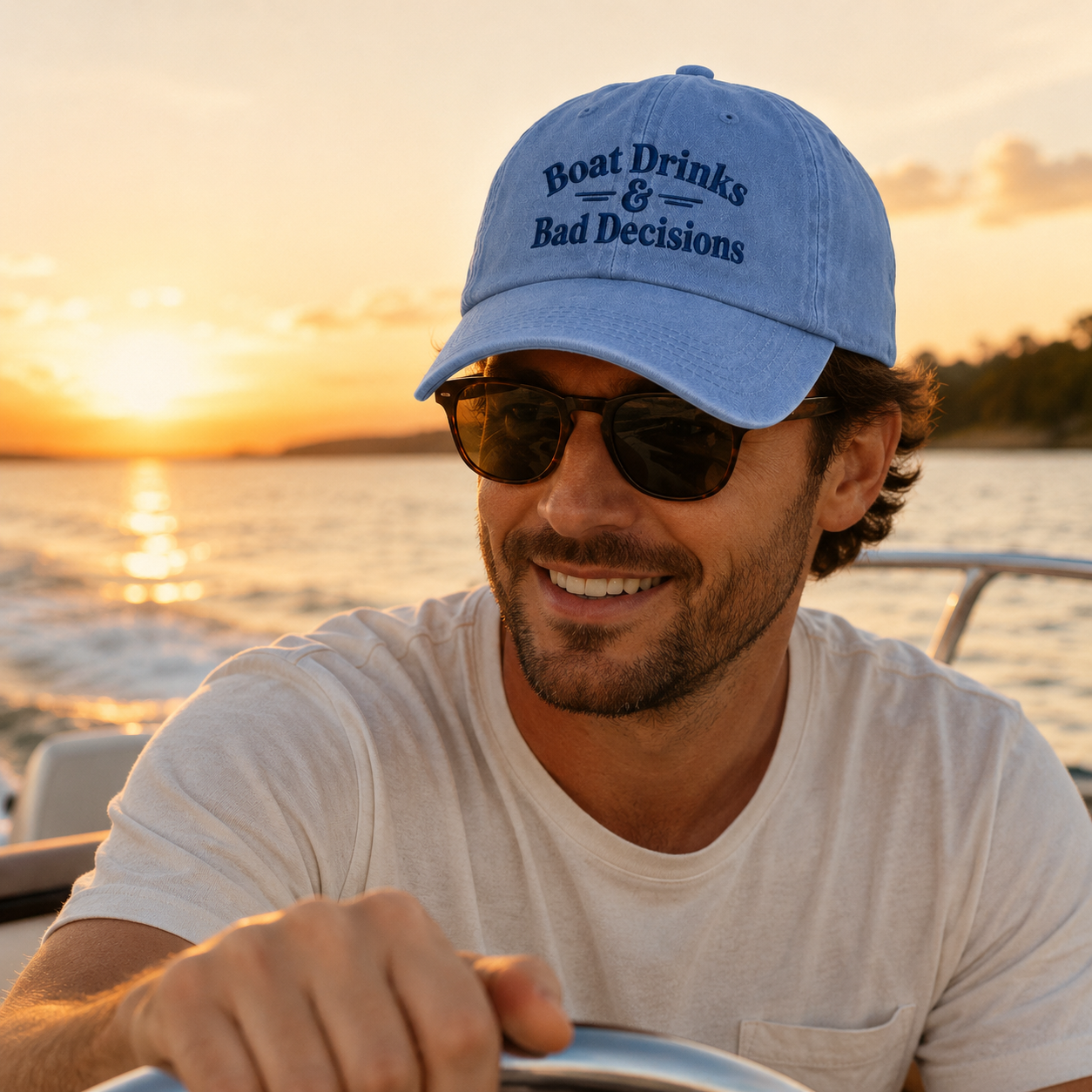 Boat Drinks Bad Decisions Washed Cap - Washed Cap - detail
