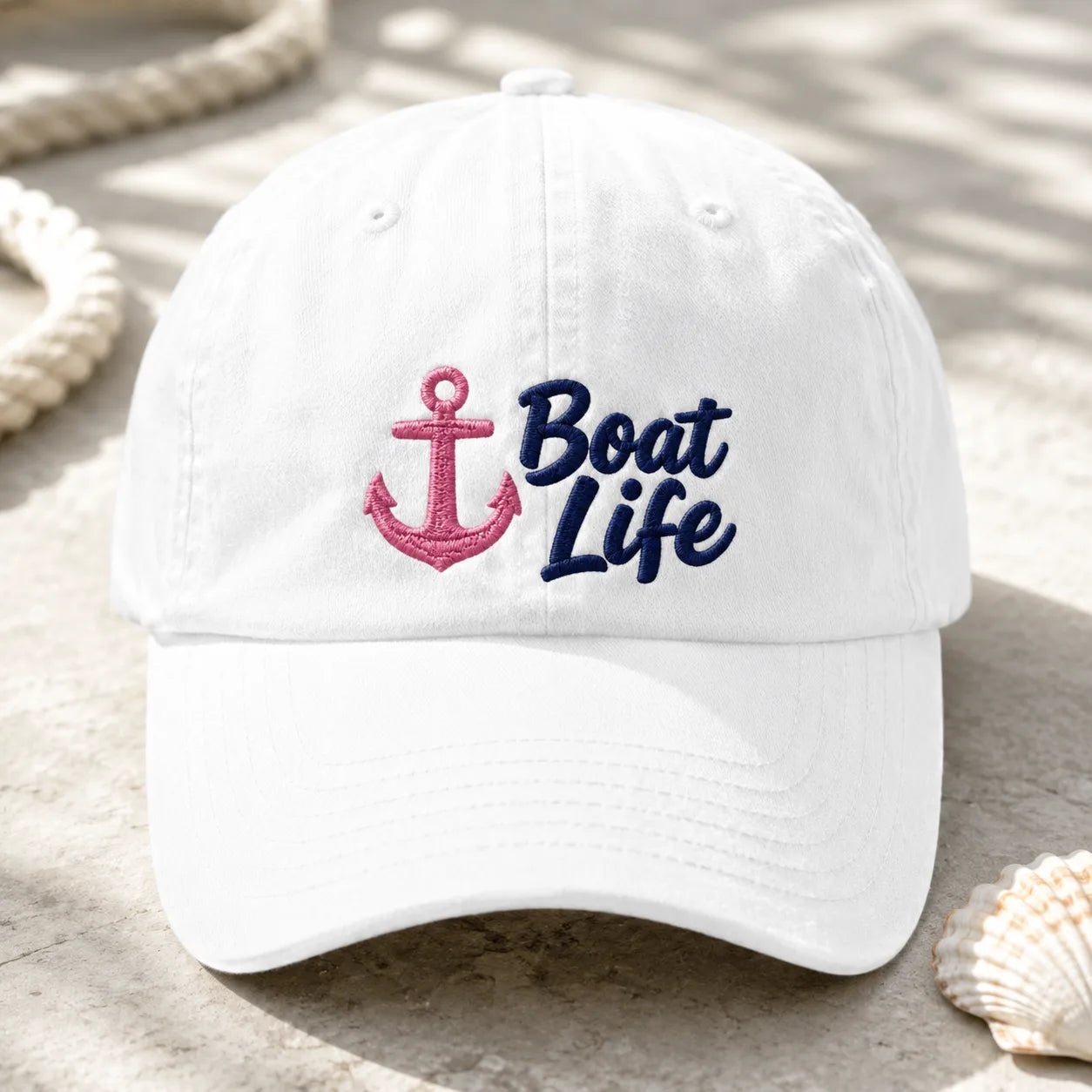 Boat Life Embroidered Washed Cap - washed cap - front view