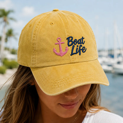Boat Life Embroidered Washed Cap - washed cap - lifestyle
