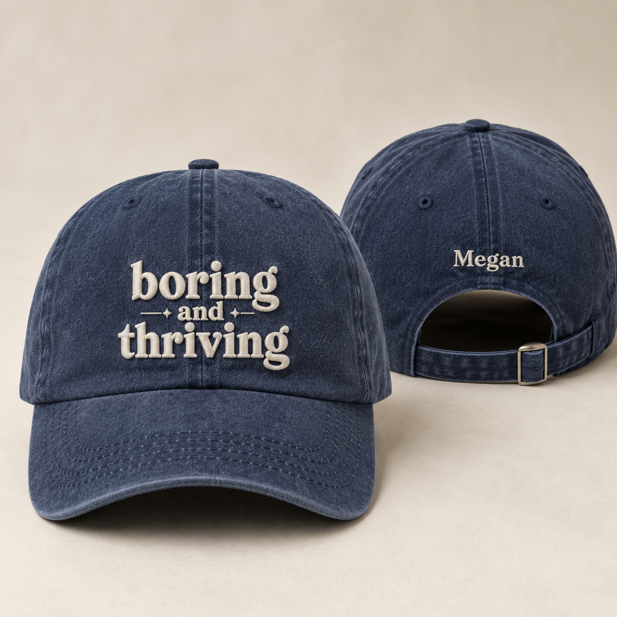 Boring and Thriving Washed Cap - Washed Cap - front view