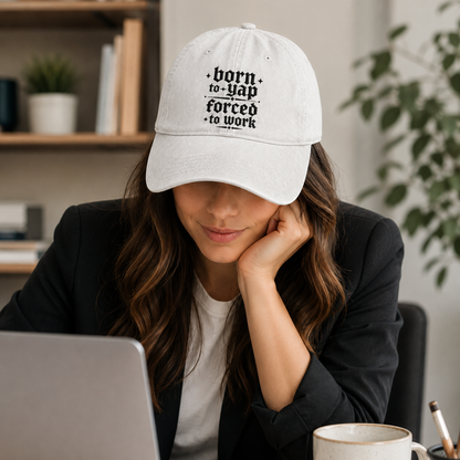 Born To Yap Embroidered Washed Cap - Washed Cap - side view