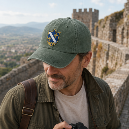Bosnian Crest Embroidered Washed Cap - Washed Cap - detail