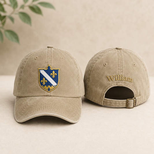 Bosnian Crest Embroidered Washed Cap - Washed Cap - front view