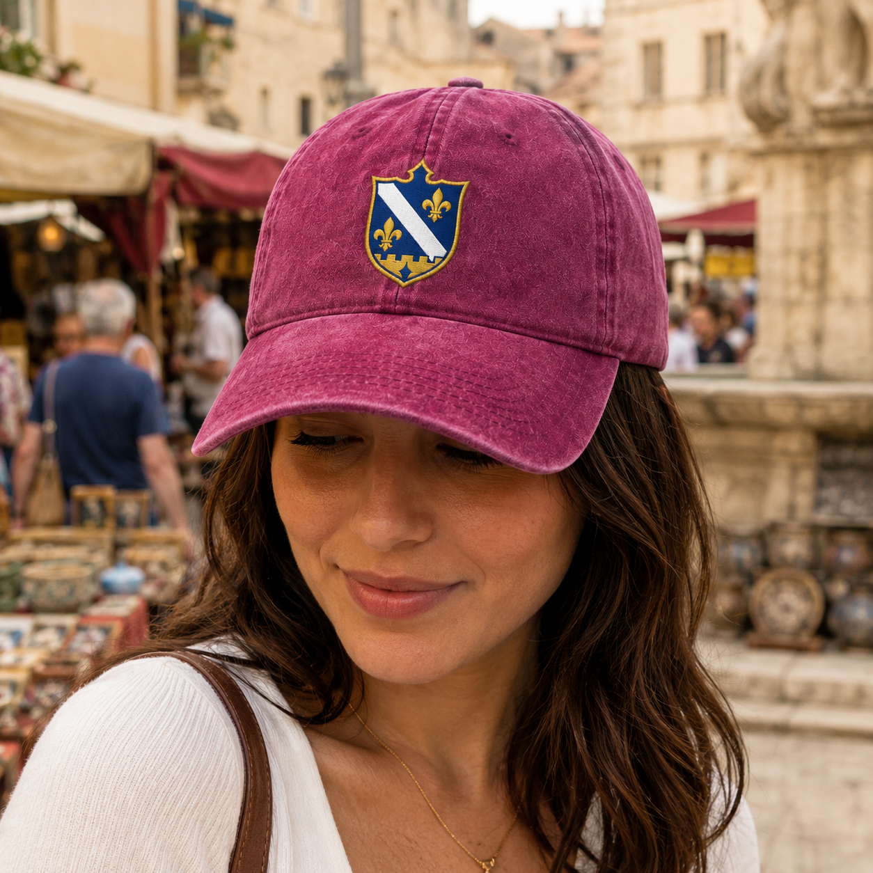 Bosnian Crest Embroidered Washed Cap - Washed Cap - lifestyle