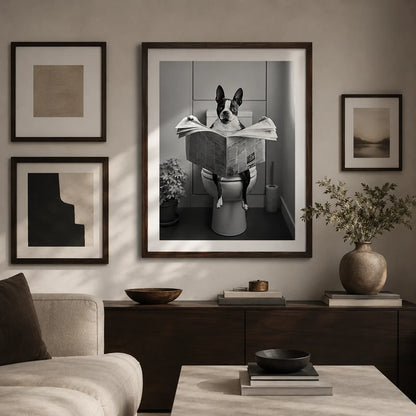 Boston Terrier Reading Newspaper Wall Art Decor - Wall Art Decor - view 11