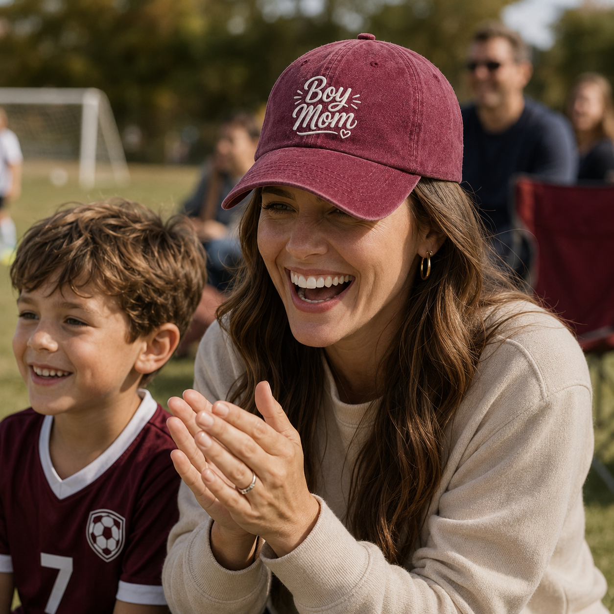 Boy Mom Embroidered Washed Cap - Washed Cap - lifestyle