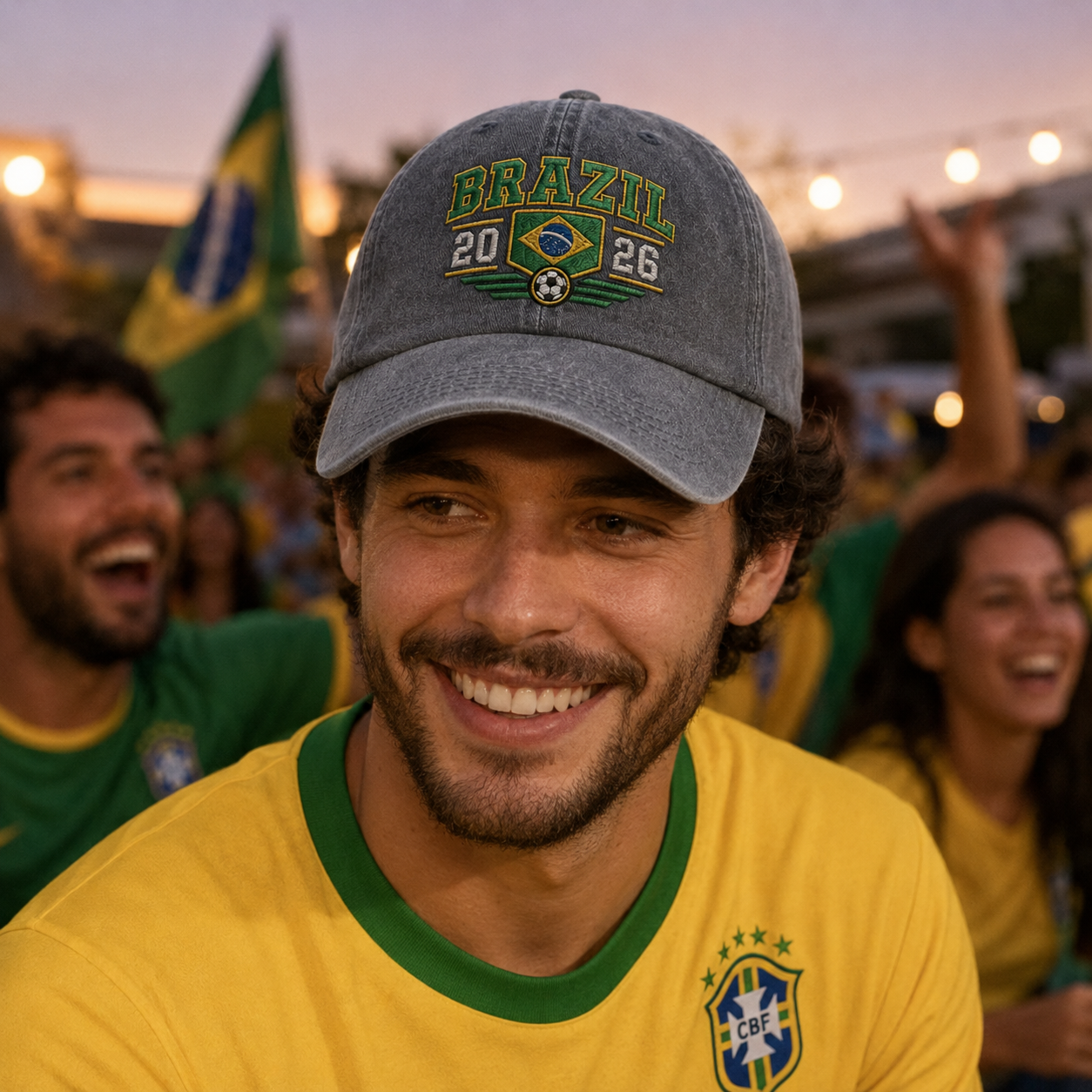 Brazil 2026 Embroidered Washed Cap - Washed Cap - alternate angle