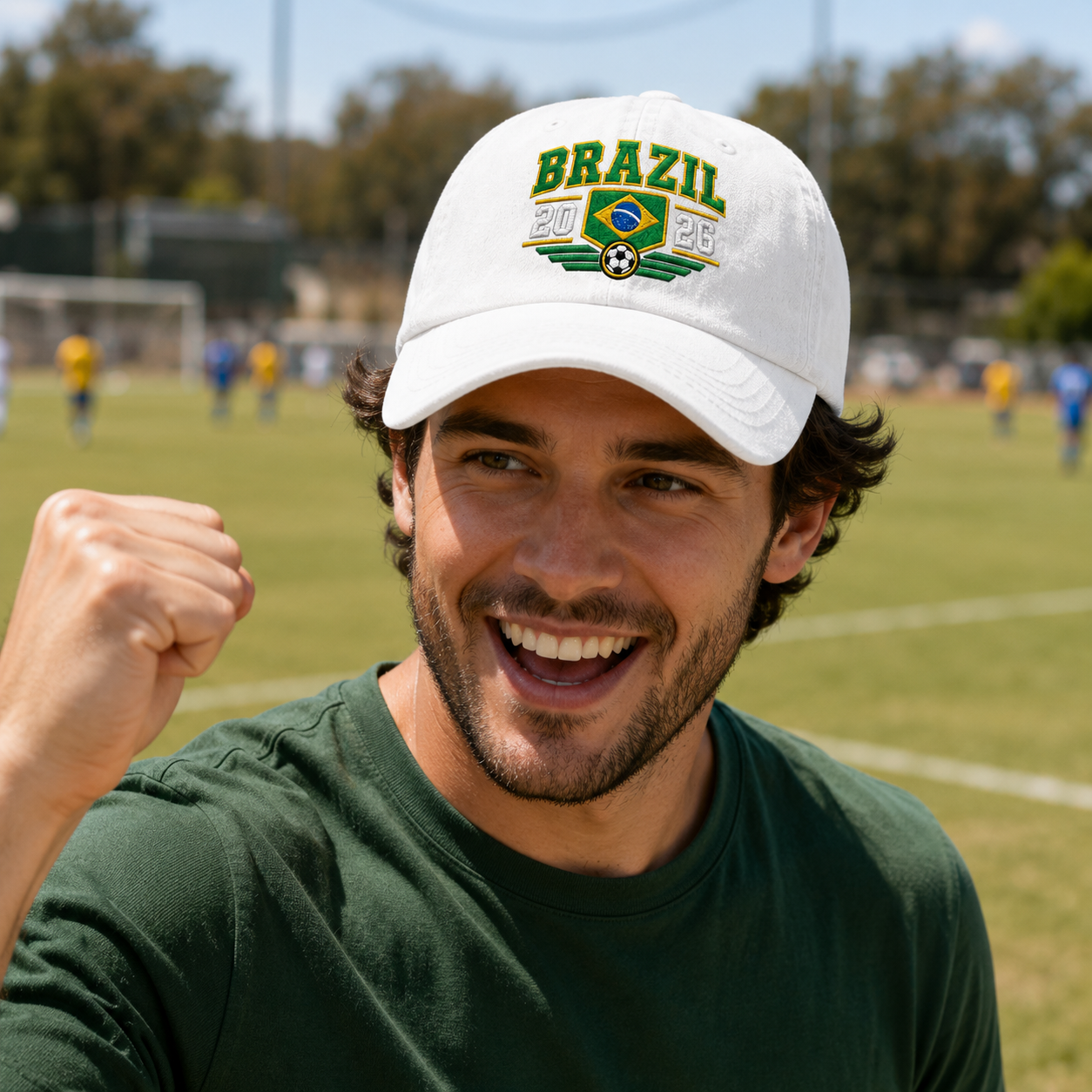 Brazil 2026 Embroidered Washed Cap - Washed Cap - side view