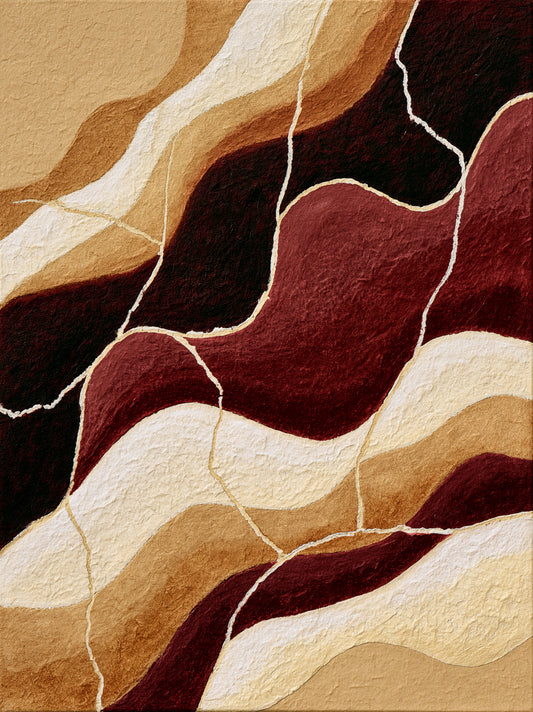 Arte Mural Abstrata Bordeaux - Wall Art Decor - front view - burgundy abstract wall art, burgundy wall decor