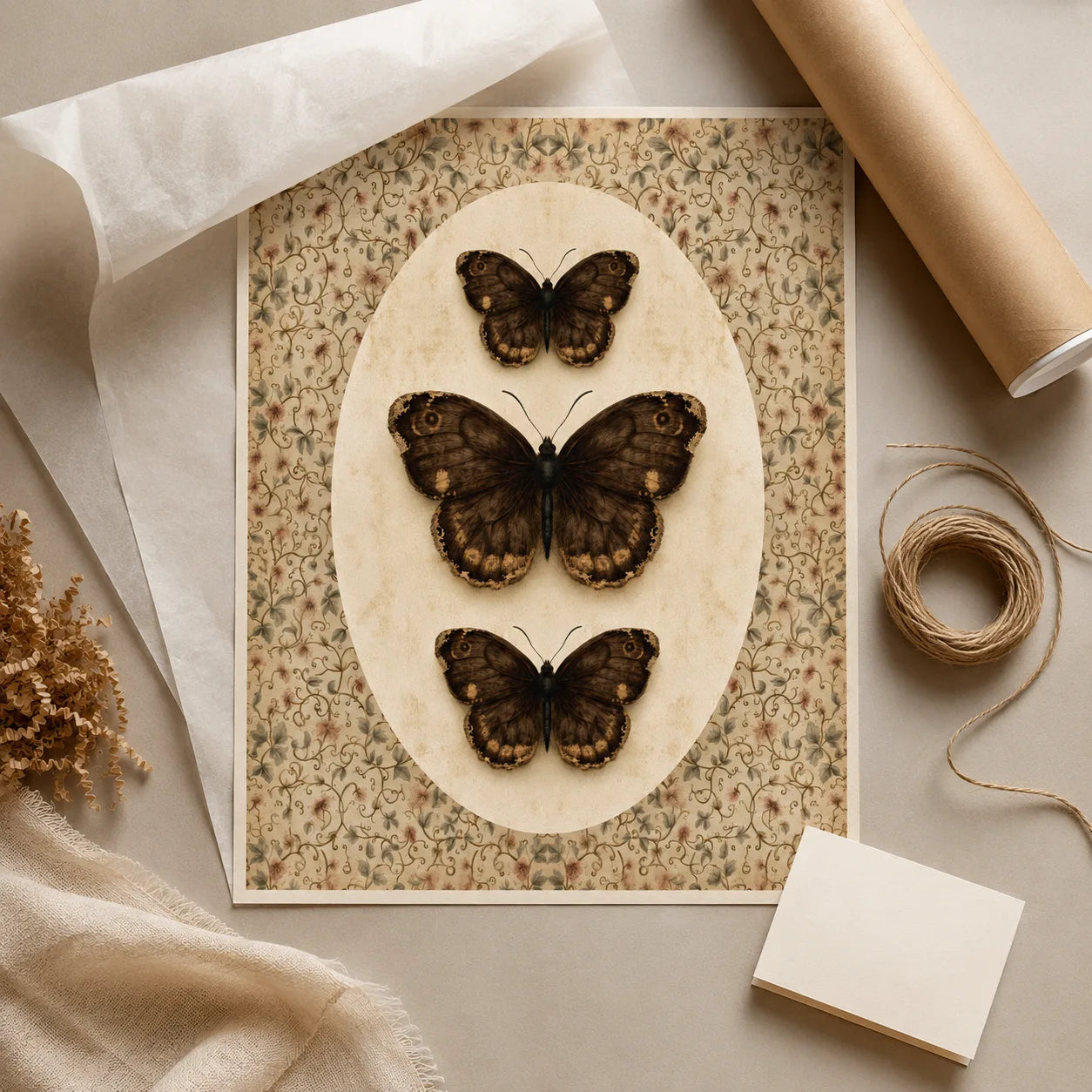 Butterfly Specimen Wall Art Decor - Wall Art Decor - back view