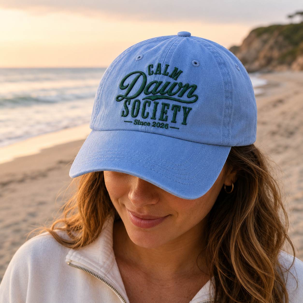 Calm Dawn Society Washed Cap - Washed Cap - side view