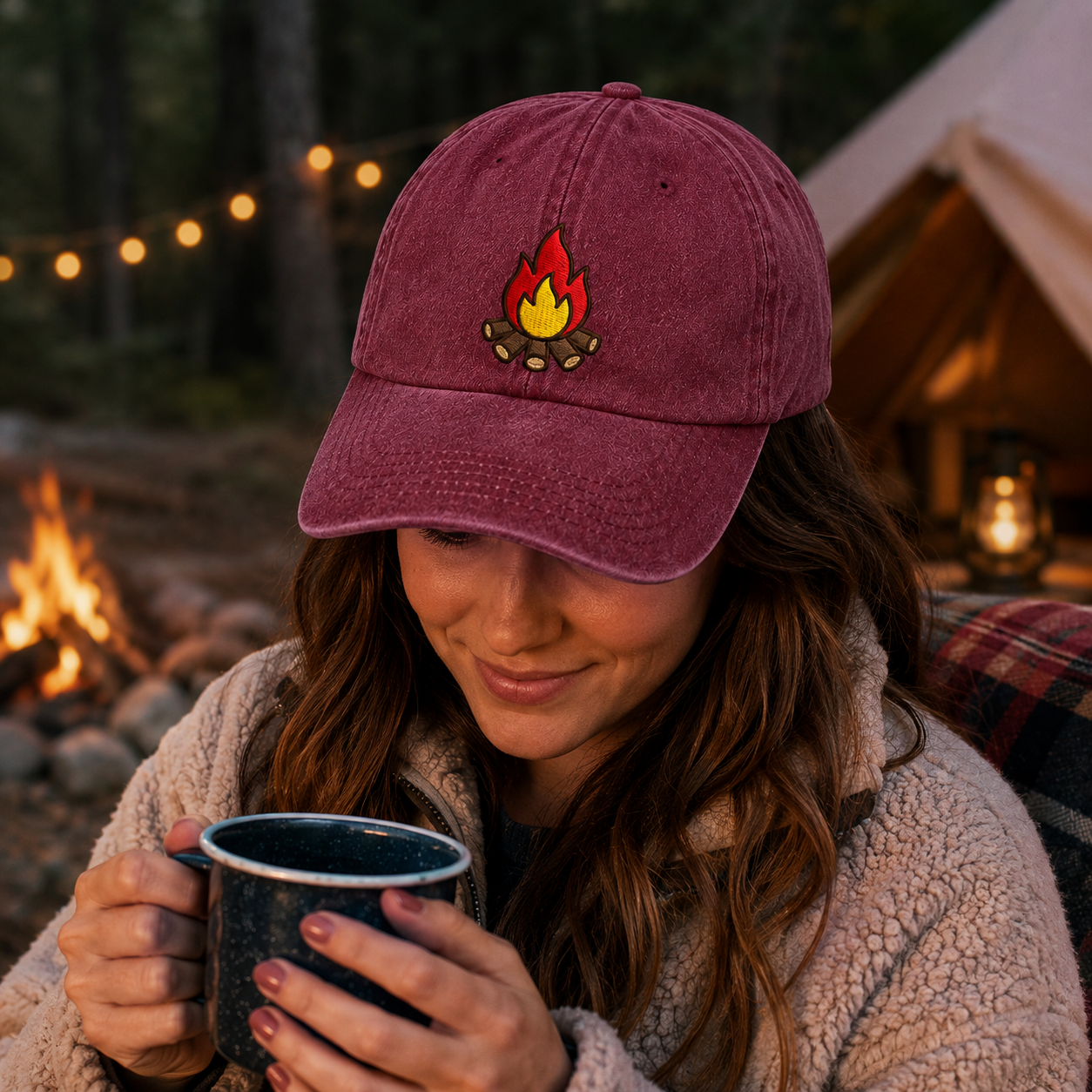 Campfire Embroidered Washed Cap - Washed Cap - lifestyle