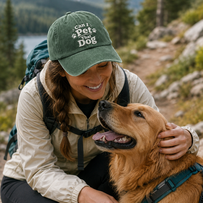 Can I Pet That Dog Embroidered Washed Cap - Washed Cap - alternate angle