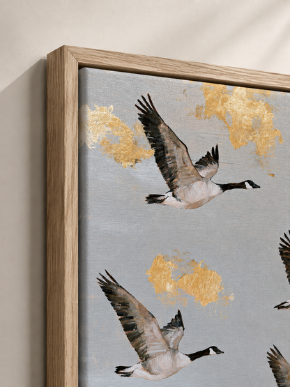 Bernaches du Canada en Tableau - Wall Art Decor - close-up - canada geese wall art, flying geese art print