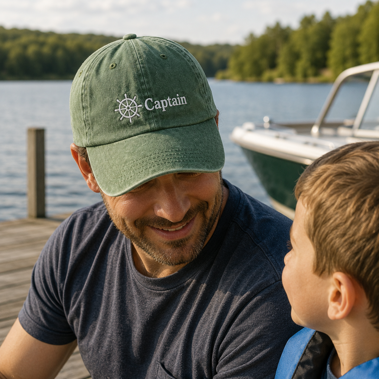 Captain Nautical Washed Cap - Washed Cap - detail