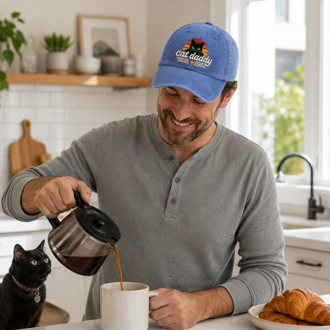 Cat Daddy Embroidered Washed Cap - Washed Cap - alternate angle